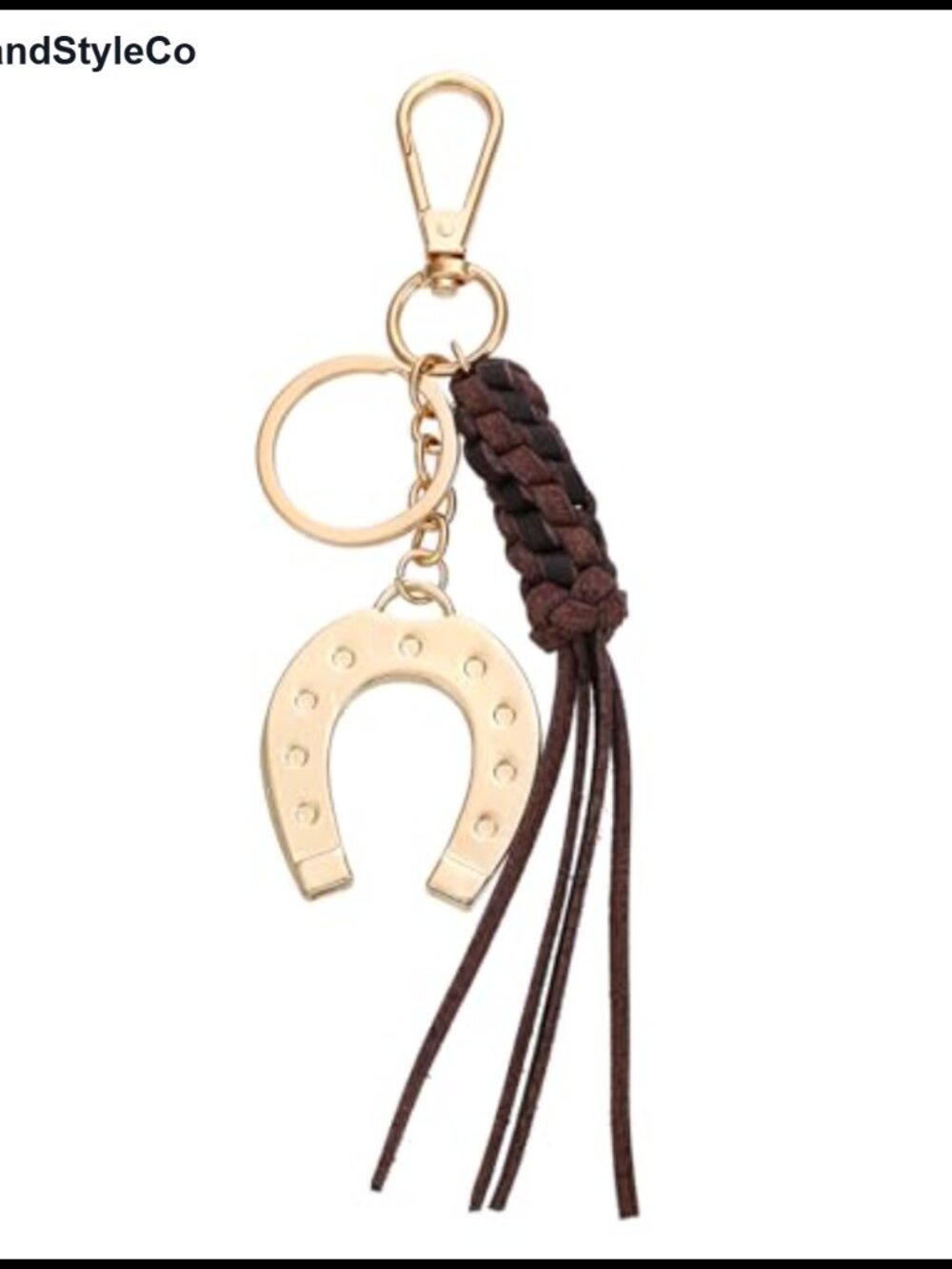 Horseshoe Keychain Handwoven Rope Tassel Western Keyring Bag Charm